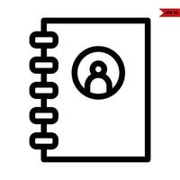 contact person in book line icon vector