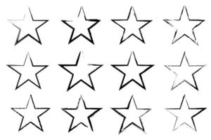 Set of vector black Stars. Spots on a transparent background isolated. Spots for grunge design