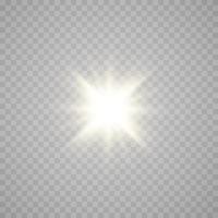 Golden star, on a black background, the effect of glow and rays of light, glowing lights, sun.vector. vector