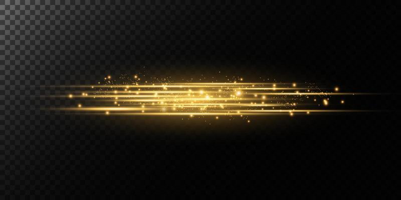 Abstract high-speed lines of movement, Golden color and fine scattering of dust.