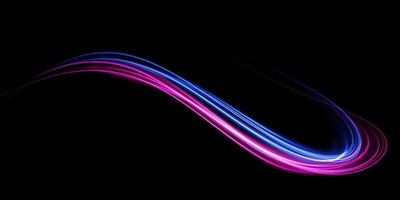 Mystical speed purple and blue stripes, glitter effect. The glow of cosmic rays. Neon lines of speed and fast wind. Glow effect, powerful energy. vector