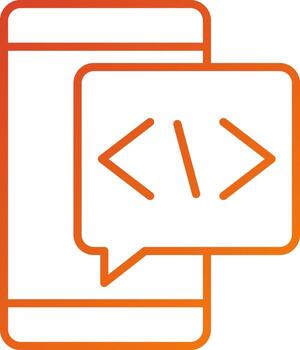 estilo de icono de lenguaje de codificación vector