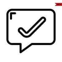 check list in space bubble line icon vector