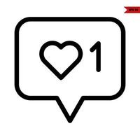 love with number in space bubble line icon vector