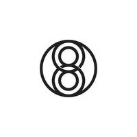 number 8 linked overlapping circles logo vector