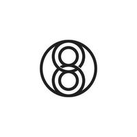 number 8 linked overlapping circles logo vector