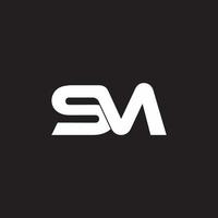 letter sm simple linked overlapping symbol logo vector