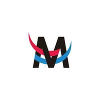 letter m abstract motion objects colorful logo vector