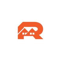 letter r home resident simple logo vector