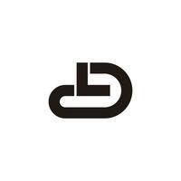 letter dl simple geometric line logo vector