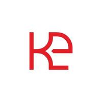 letter ke simple geometric line symbol logo vector