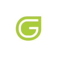 letter g green leaf outline logo vector