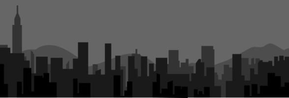 city landscape illustration at night. concept of buildings, urban, buildings, skyscrapers. vector illustration.