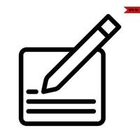 pen with paper line icon vector