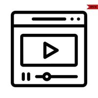 video in monitor line icon vector