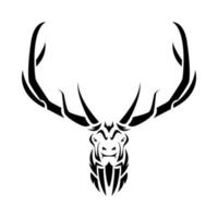 big deer, elk head in tribal tattoo style. animal, wild, hunting concept. suitable for print, sticker, and other designs. vector illustration.