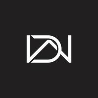 letter dw linked linear logo vector