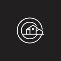 letter g home property round logo vector