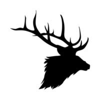 silhouette of elk head. deer, moose. animal, wild, hunting concept. suitable for poster, sticker, print, web, and more. vector illustration.