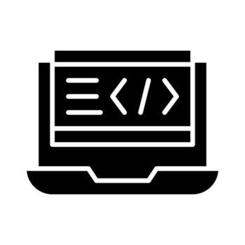 Laptop Coding vector icon