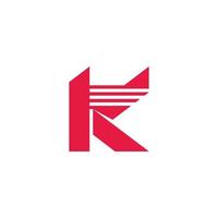 letter k stripes fast motion logo vector