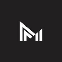 letter m m stripes geometric slice design logo vector