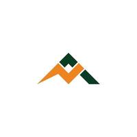 letter n thunder triangle mountain logo vector