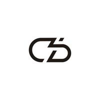 letter cb simple link line geometric flat logo vector