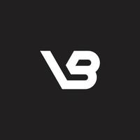 letter vb linked geometric line simple logo vector