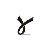letter y 3d ribbon flat geometric logo vector