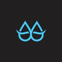 letter m wavy drop water logo vector