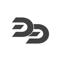 letter dd simple geometric motion logo vector