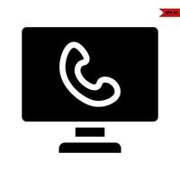 cell phone in computer glyph icon vector