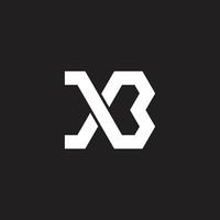 letter xb simple linked overlapping design logo vector