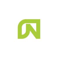 letter n leaf simple geometric line logo vector