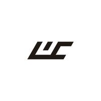 letter uc simple geometric line logo vector