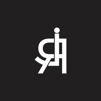 letter jr overlapping lines monogram design vector