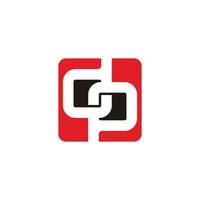 letter dp abstract negative space geometric logo vector