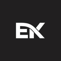 letter ek simple linked geometric design logo vector