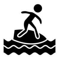 Surfing vector icon