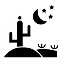 Desert Night vector icon