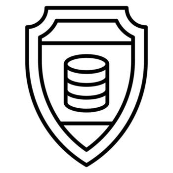 icono de vector de seguridad de base de datos
