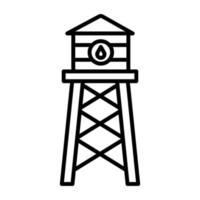 icono de vector de torre de agua