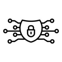 icono de vector de protección de datos
