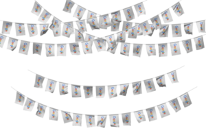 Google Flag Bunting Decoration on The Rope, Jhandi, Set of Small Flag Celebration, 3D Rendering png