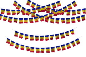 Andorra Flag Bunting Decoration on The Rope, Jhandi, Set of Small Flag Celebration, 3D Rendering png