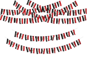 Egito bandeira estamenha decoração em a corda, jhandi, conjunto do pequeno bandeira celebração, 3d Renderização png