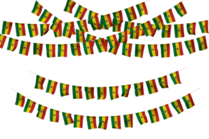 Bolivie drapeau bruant décoration sur le corde, jhandi, ensemble de petit drapeau fête, 3d le rendu png