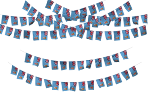 Fiji Flag Bunting Decoration on The Rope, Jhandi, Set of Small Flag Celebration, 3D Rendering png