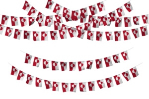 Greenland Flag Bunting Decoration on The Rope, Jhandi, Set of Small Flag Celebration, 3D Rendering png